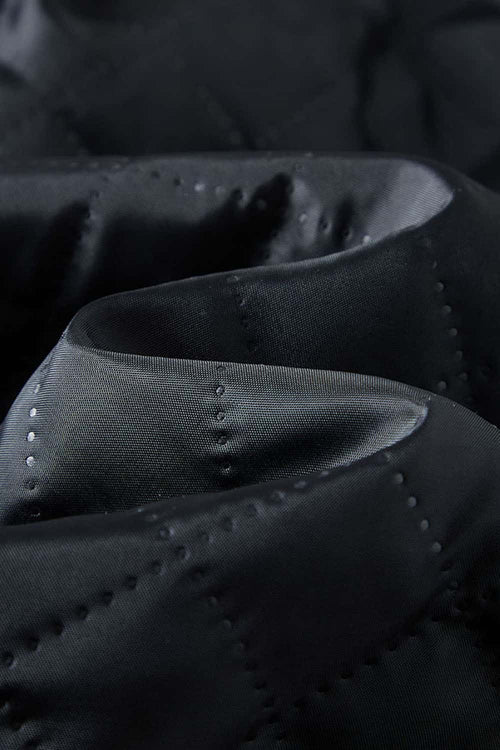 Premium Towel-Embroidered Bomber Jacket - Black