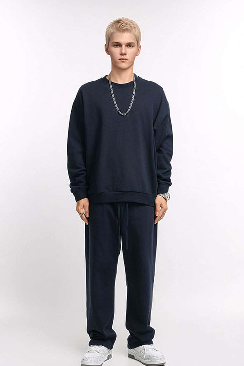 Heavyweight French Terry Crewneck - Midnight Blue