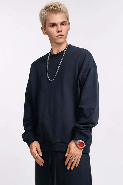 Heavyweight French Terry Crewneck - Midnight Blue