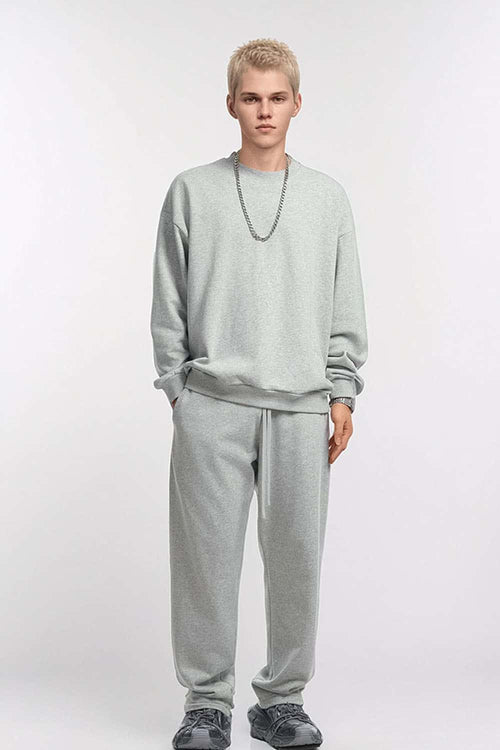 Heavyweight French Terry Crewneck - Flower Gray
