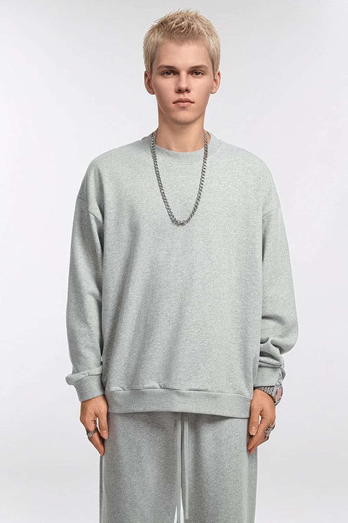 Heavyweight French Terry Crewneck - Flower Gray