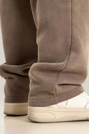 Heavyweight Wide-Leg Fleece Sweatpants - Brown