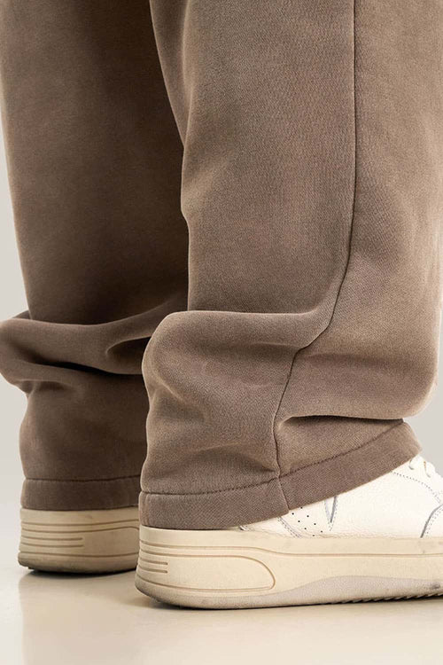 Heavyweight Wide-Leg Fleece Sweatpants - Brown