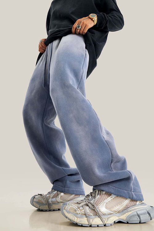 Heavyweight Wide-Leg Fleece Sweatpants - Blue