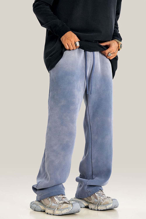 Heavyweight Wide-Leg Fleece Sweatpants - Blue