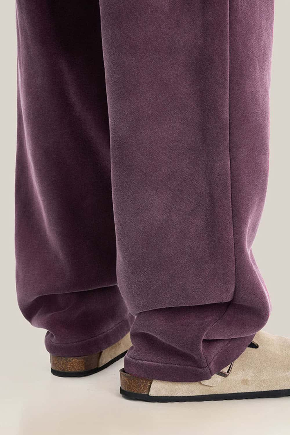 Thick Fleece-Lined Wide Leg Streetwear Sweatpants