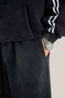 Heavyweight Wide-Leg Fleece Sweatpants - Black