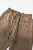 Heavyweight Wide-Leg Fleece Sweatpants - Brown