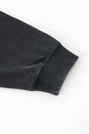 Distressed Band Graphic Long Sleeve Tee - Vintage Black