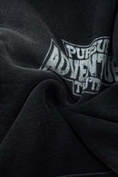 Vintage Washed Fleece Zip Hoodie - Black