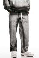Gradient Wash Wide-Leg Sweatpants - White