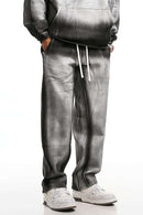 Gradient Wash Wide-Leg Sweatpants - White