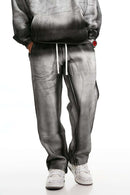 Gradient Wash Wide-Leg Sweatpants - White