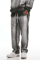 Gradient Wash Wide-Leg Sweatpants - White