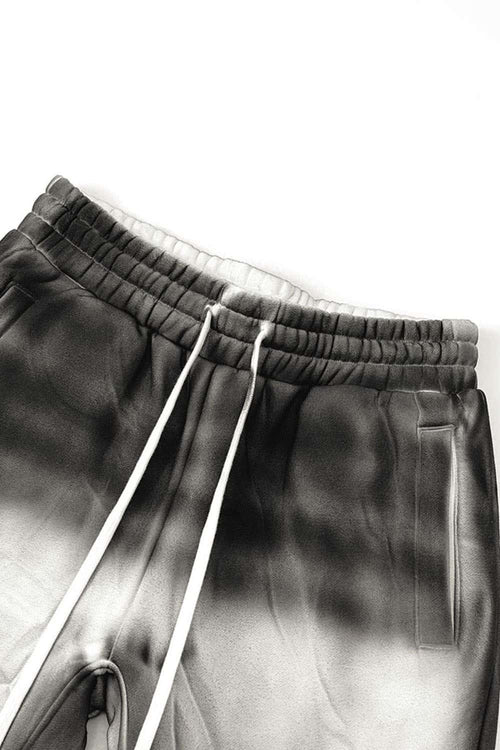 Gradient Wash Wide-Leg Sweatpants - White