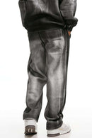 Gradient Wash Wide-Leg Sweatpants - Flower Gray