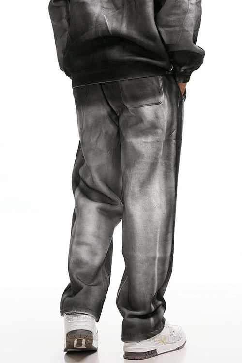 Gradient Wash Wide-Leg Sweatpants - Flower Gray