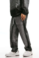 Gradient Wash Wide-Leg Sweatpants - Flower Gray
