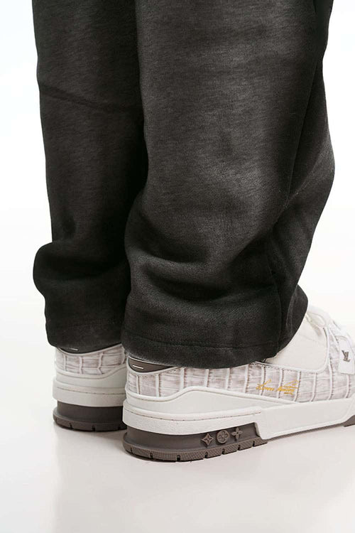 Gradient Wash Wide-Leg Sweatpants - Flower Gray