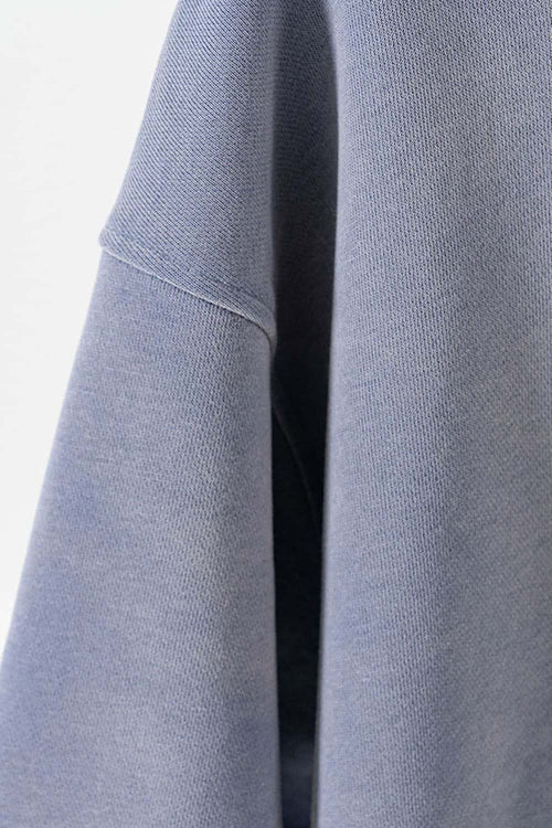 Durable Washed Gradient Fleece Hoodie - Blue