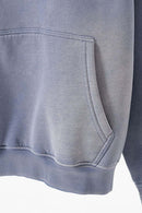 Durable Washed Gradient Fleece Hoodie - Blue