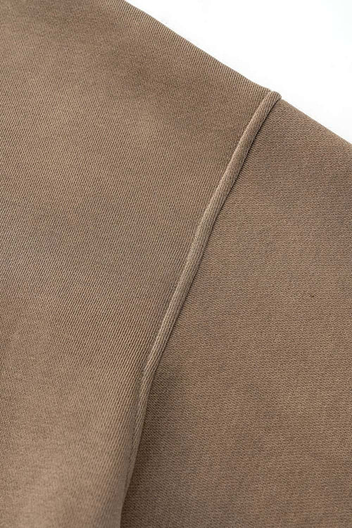Durable Washed Gradient Fleece Hoodie - Brown