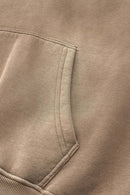 Durable Washed Gradient Fleece Hoodie - Brown