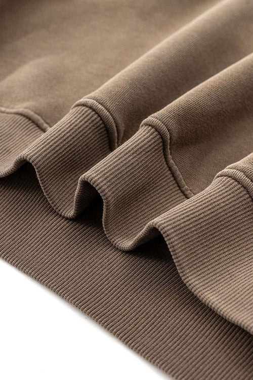 Durable Washed Gradient Fleece Hoodie - Brown