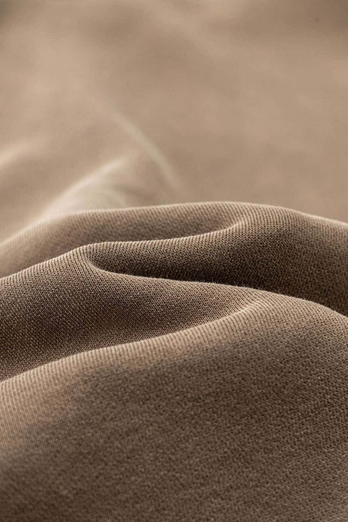 Durable Washed Gradient Fleece Hoodie - Brown