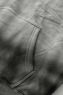 Acid Wash Fleece Lined Hoodie - Flower Gray