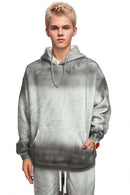 Acid Wash Fleece Lined Hoodie - White