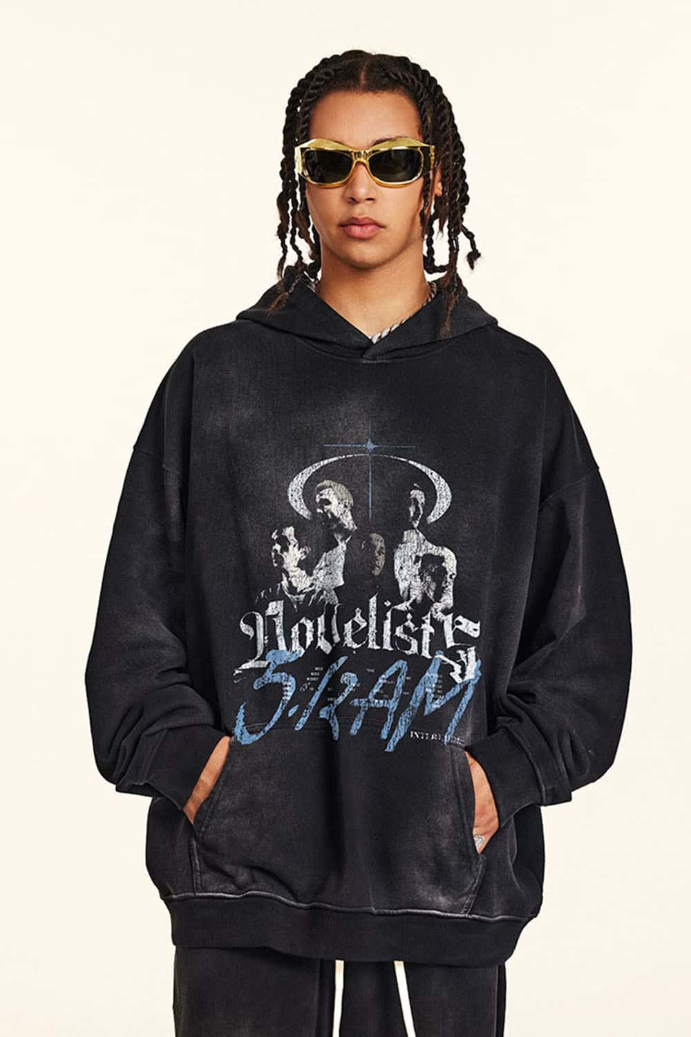 Vintage-Style Casual Hoodie with Graphic Print