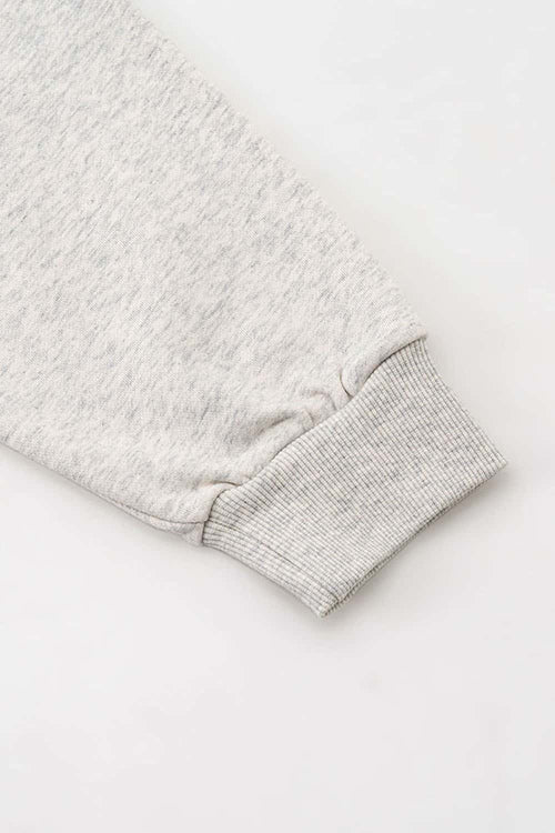 Heavyweight Strawberry-Graphic Cotton-Blend Hoodie in Oat Gray - cuff detail