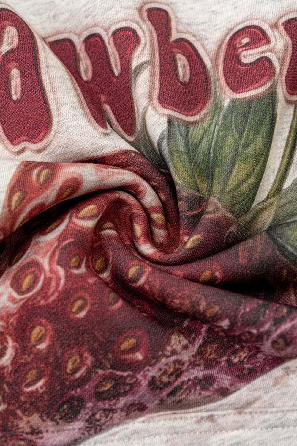 Heavyweight Strawberry-Graphic Cotton-Blend Hoodie in Oat Gray - graphic detail