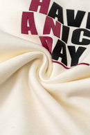 Heavyweight Puff-Print Letter Graphic Pullover Hoodie in Milk Tea White - graphic detail