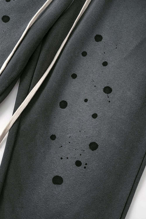 Vintage Washed Graphic Joggers - Dark Gray
