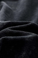 Breathable Distressed Raw-Edge Cotton Sweatshirt in Fried Snowflakes - decorative detail