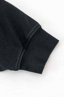 Distressed Gradient-Wash Splatter-Graphic Pullover Hoodie in Black - cuff detail