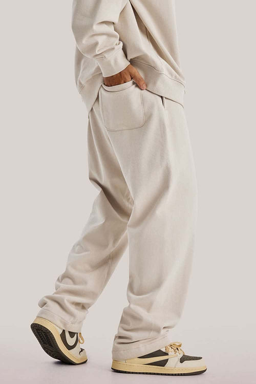 Heavyweight Relaxed Straight Sweatpants - Rice Apricot