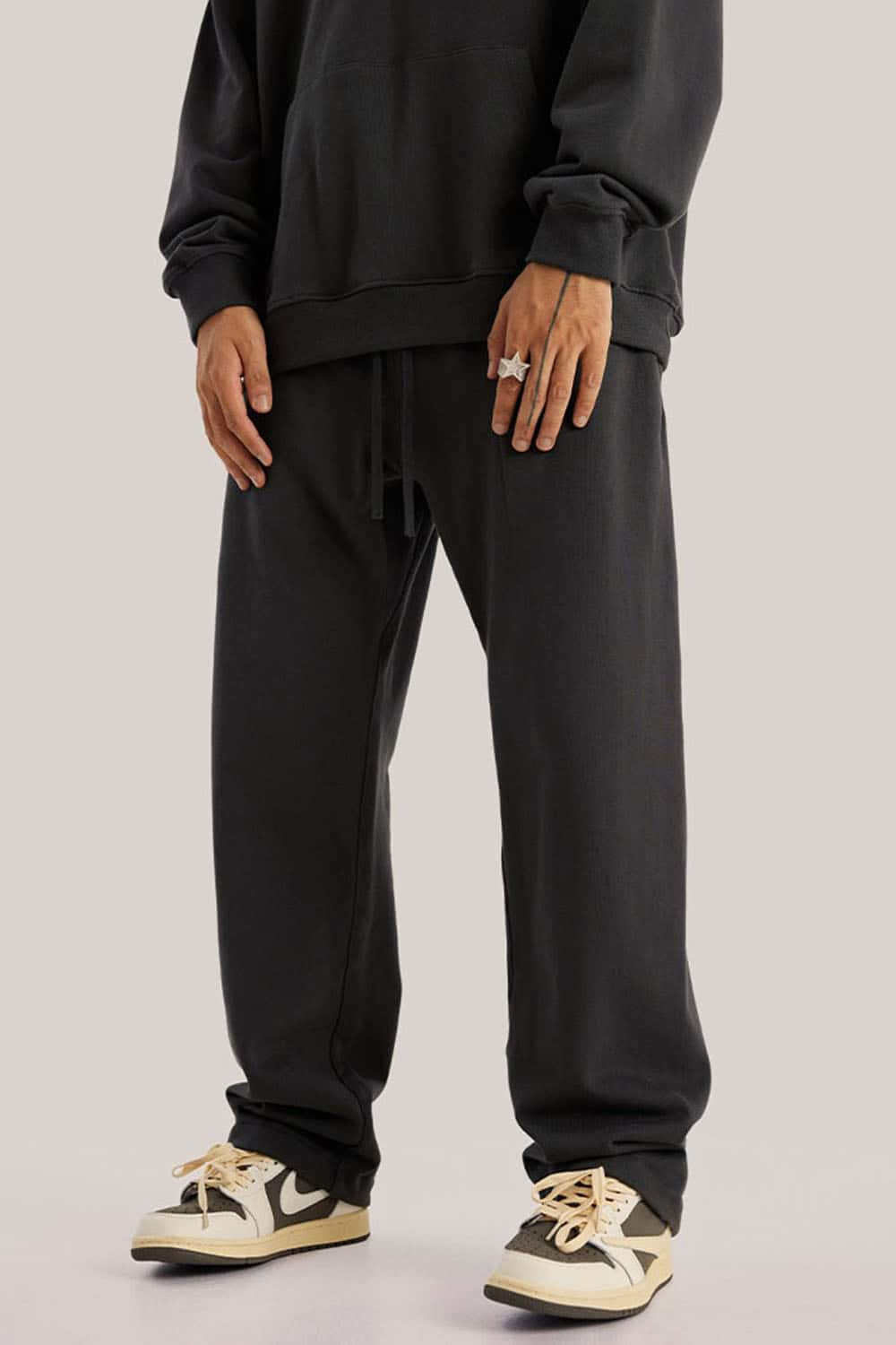 Heavyweight Loose-Fit Sweatpants Straight-Leg Athletic Trousers