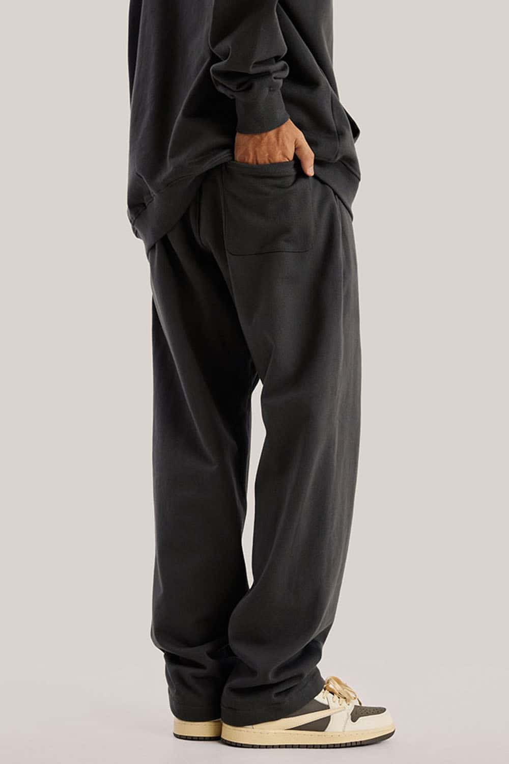 Heavyweight Loose-Fit Sweatpants Straight-Leg Athletic Trousers