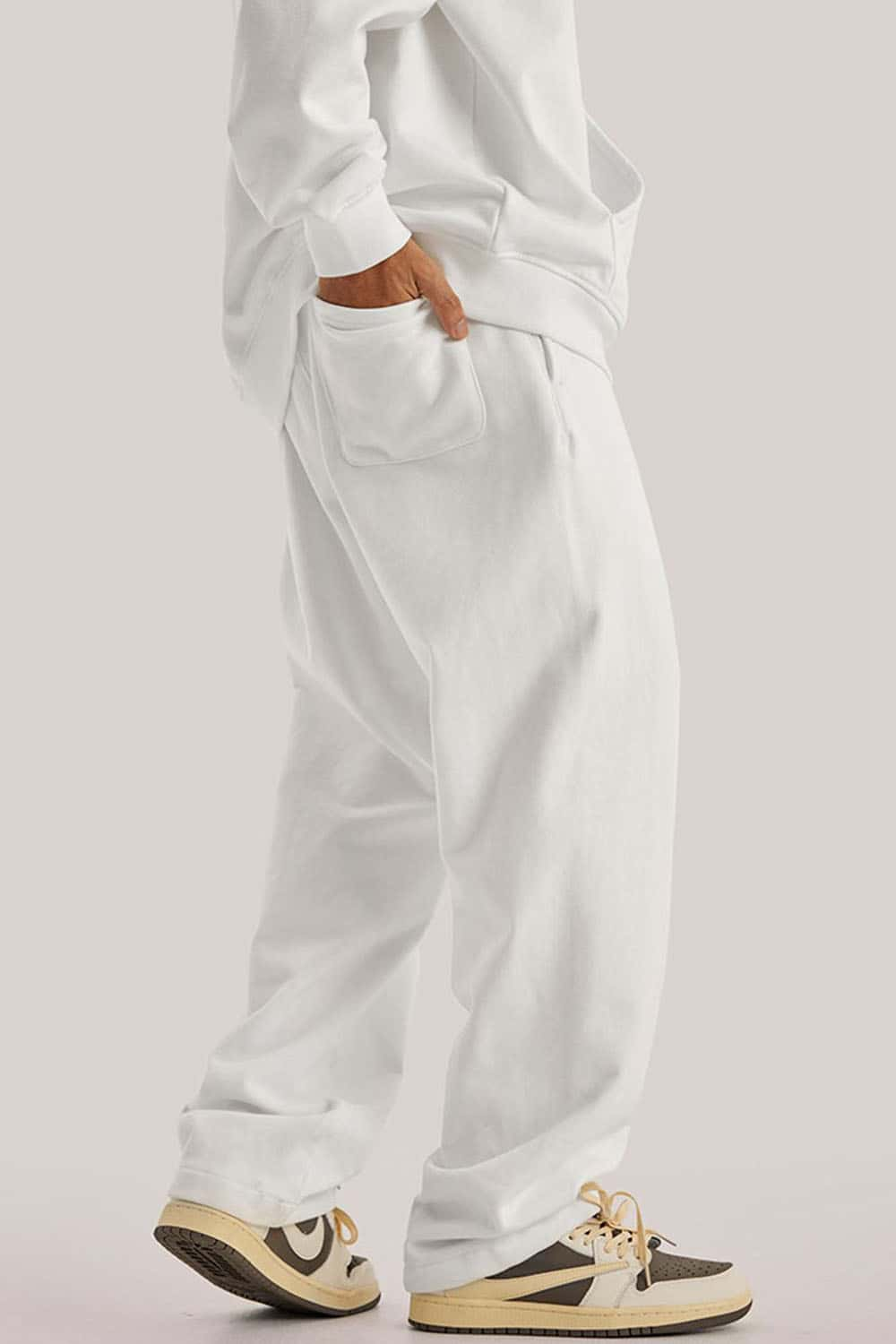 Heavyweight Loose-Fit Sweatpants Straight-Leg Athletic Trousers