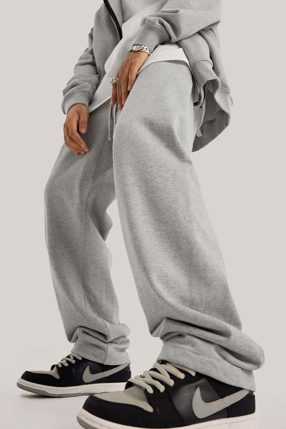 Heavyweight Loose-Fit Sweatpants Straight-Leg Athletic Trousers