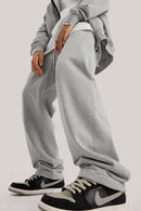 Heavyweight Relaxed Straight Sweatpants - Flower Gray