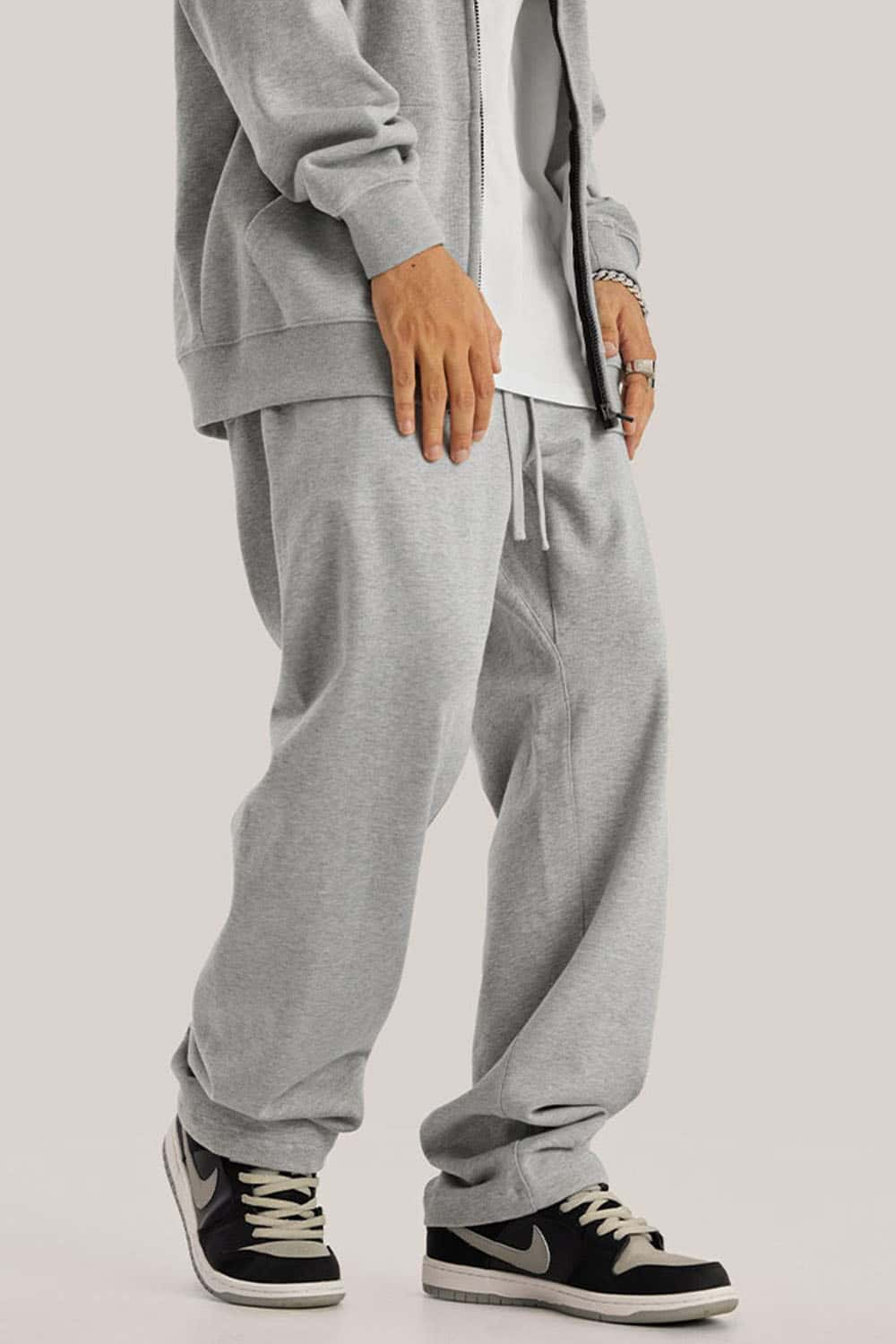 Heavyweight Loose-Fit Sweatpants Straight-Leg Athletic Trousers