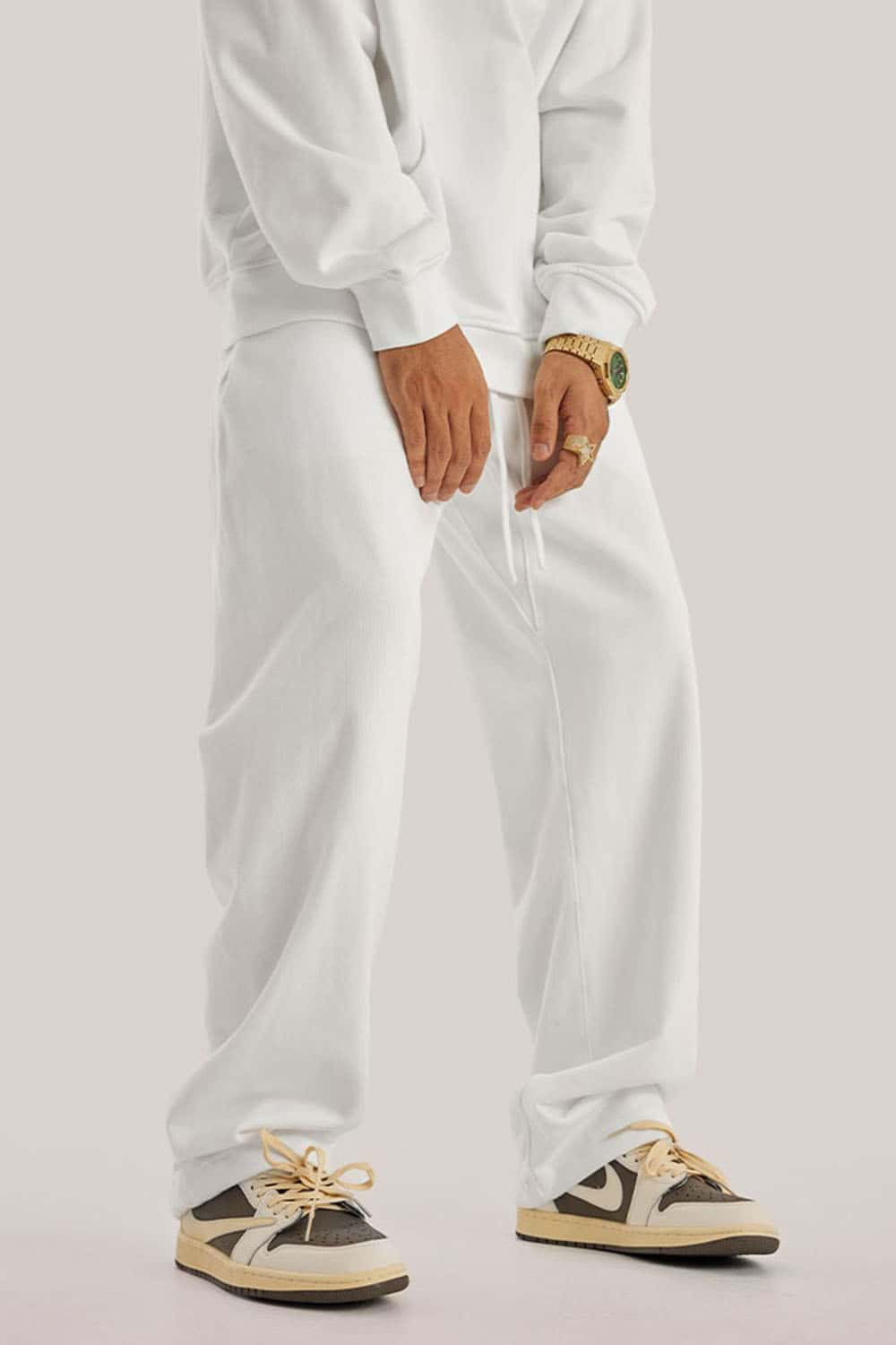 Heavyweight Loose-Fit Sweatpants Straight-Leg Athletic Trousers