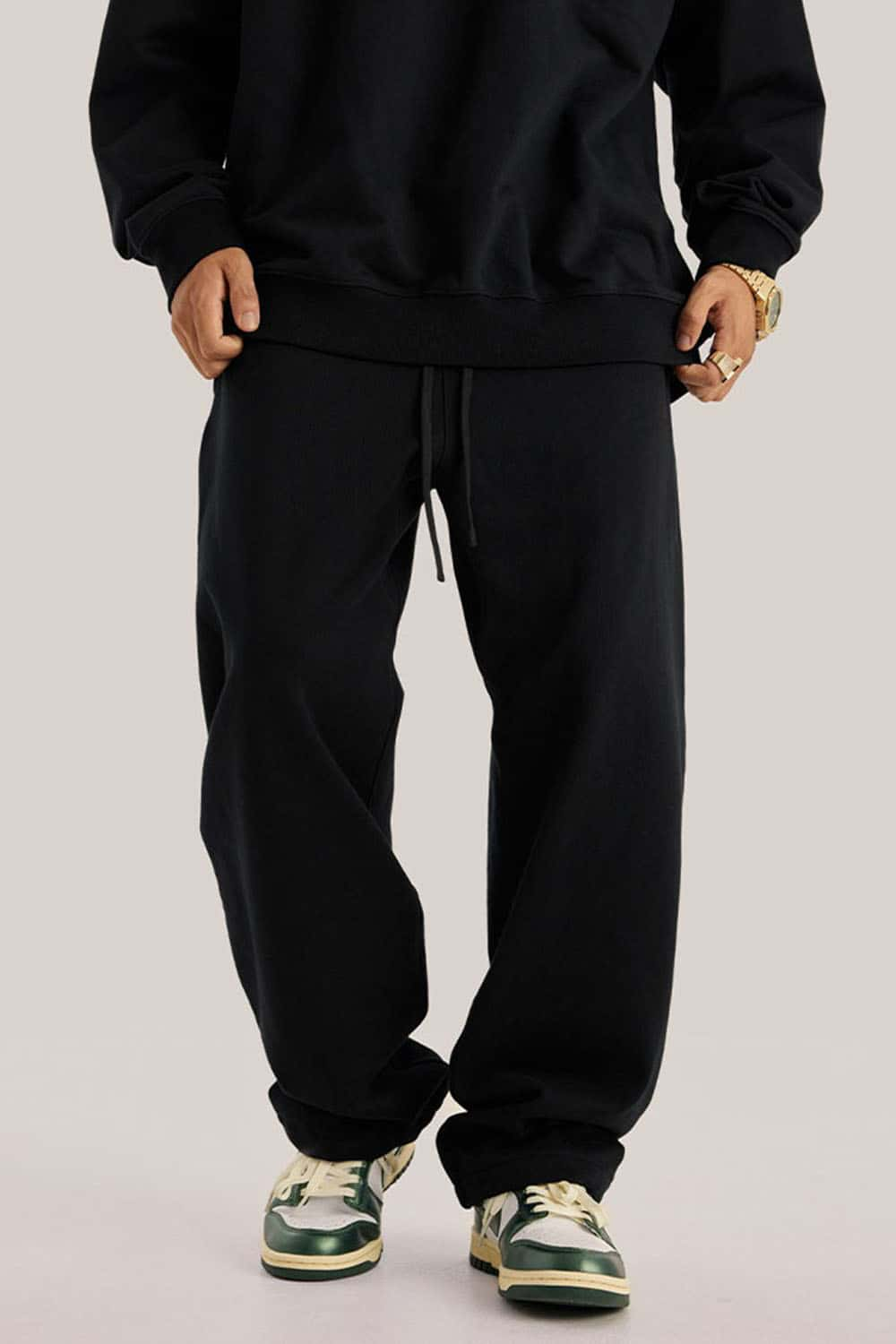 Heavyweight Loose-Fit Sweatpants Straight-Leg Athletic Trousers