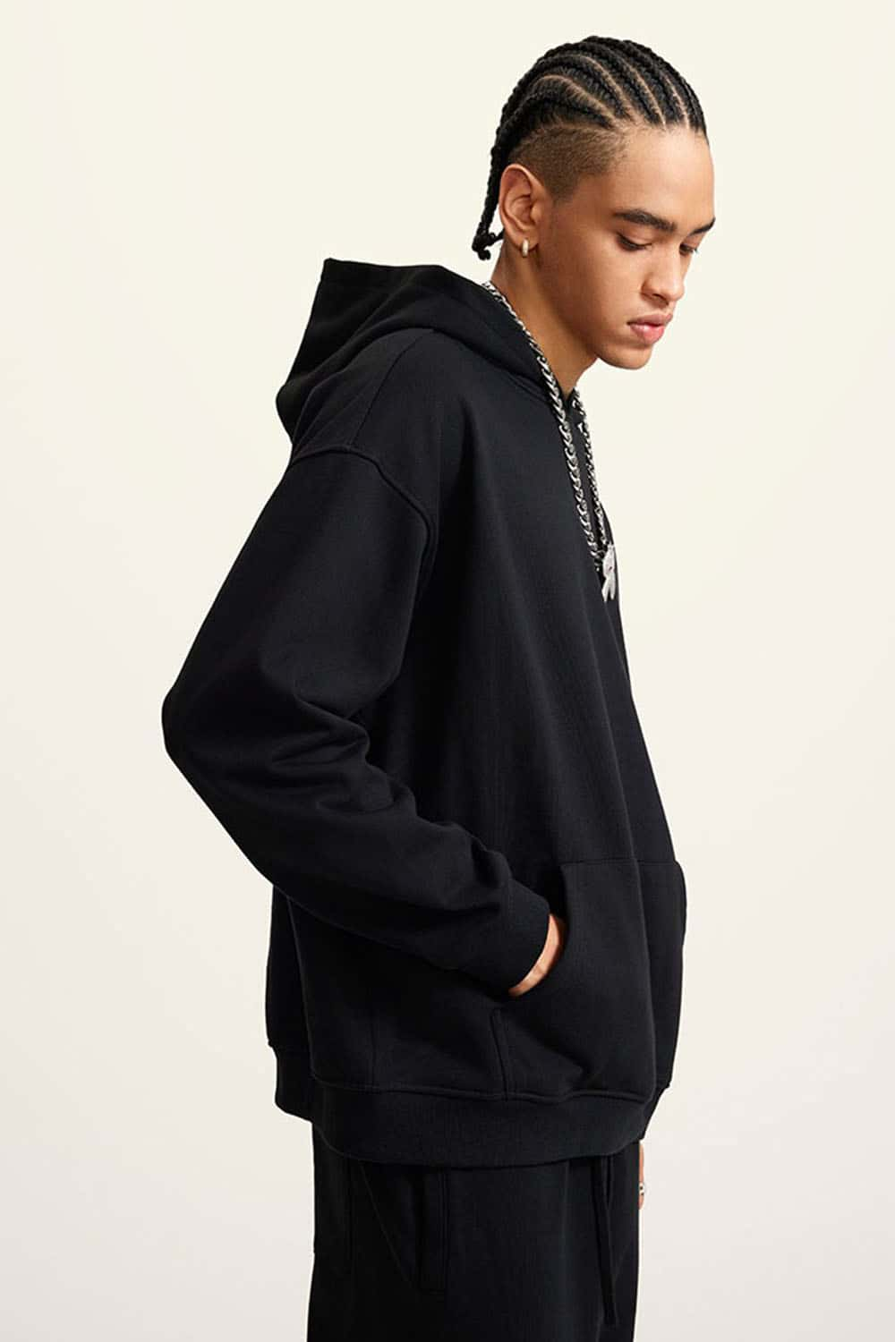 Heavyweight Terry Cloth Hoodie - Solid Color Trendy Outfit