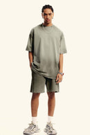 Distressed Sorona Performance Tee - Gray Brown