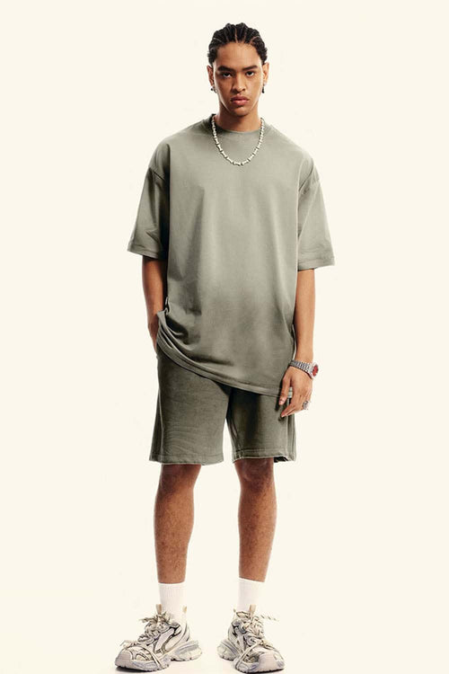 Distressed Sorona Performance Tee - Gray Brown